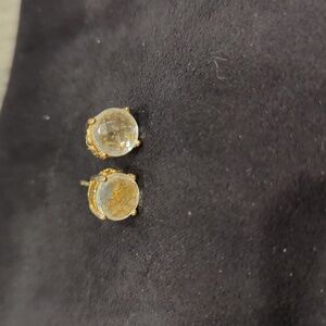 New David Sigal white Quartz Riolette stud earrings